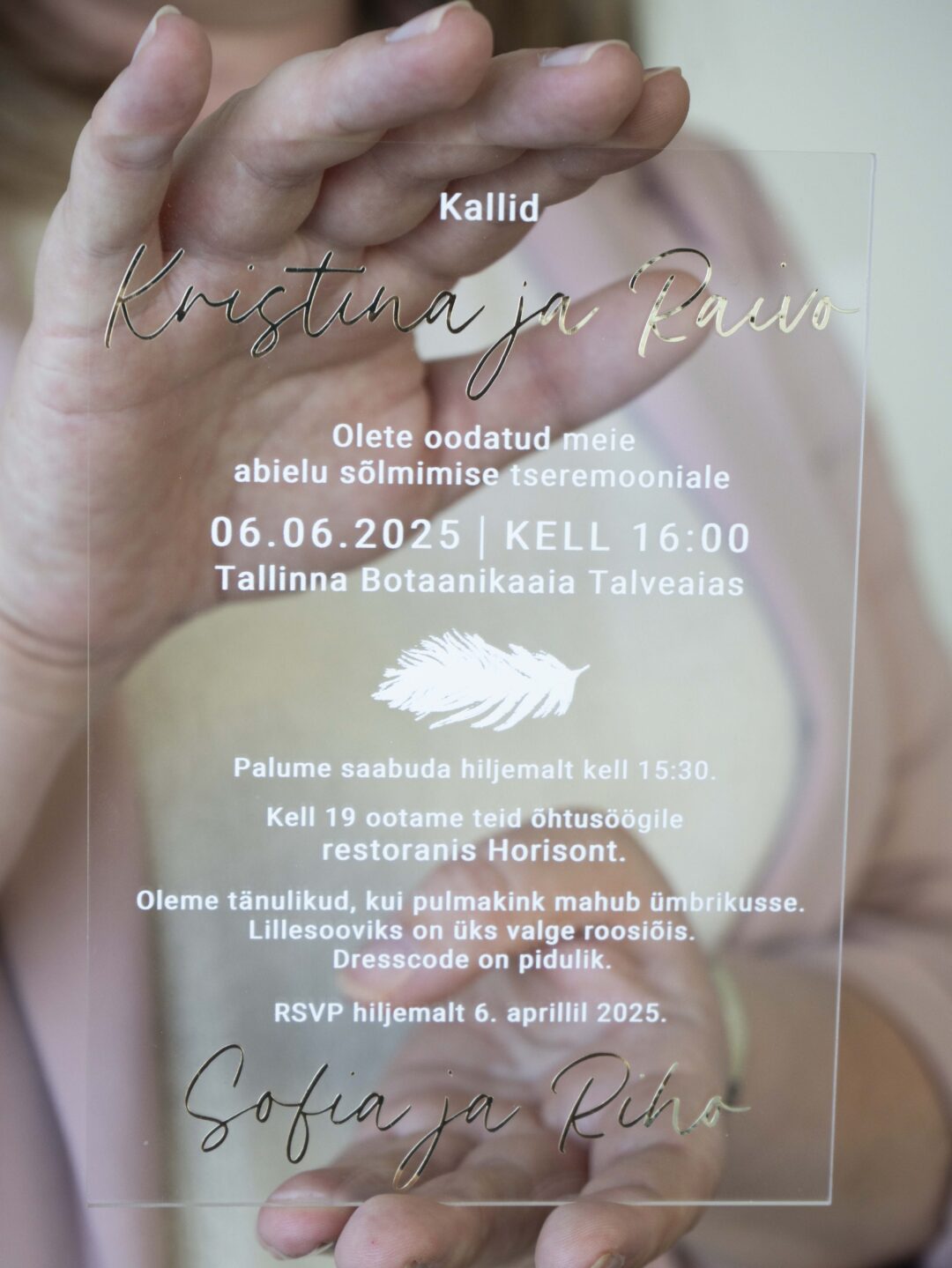 Pleksiklaasil pulmakutse "Õrnus" - Image 15